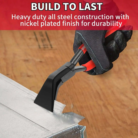 3-Piece Hand Seamers Sheet Metal Tools Set with Straight Jaw 45 Degree and 90 Degree Bending Pliers in use on metal edge