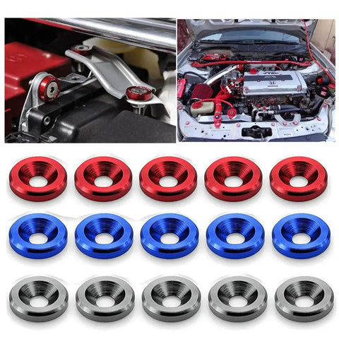 Premium 25 Piece Fender Bumper Washer Bolt Kit In Black Featuring M6x20mm CNC Finishing Fasteners For Long Lasting Shine