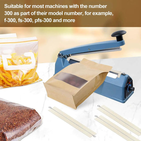 8 Inch Impulse Sealer Replacement Parts Kit with sealer and heat seal strips, compatible with F-200 FS-200 PFS-200