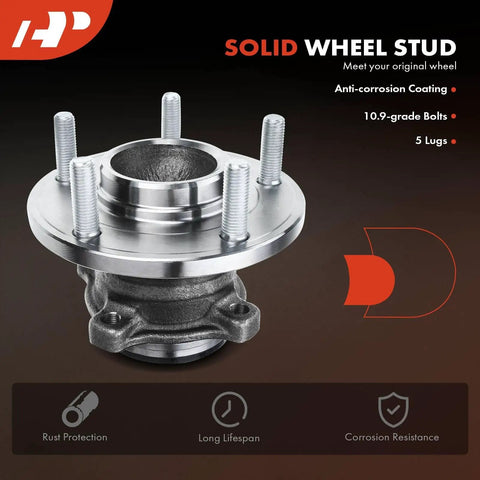 Rear Wheel Bearing And Hub Assembly 5-Lug Compatible With Mazda 3 2004-2013, Mazda 3 Sport 2009-2013, And Mazda 5 2006-2010/2012-2017
