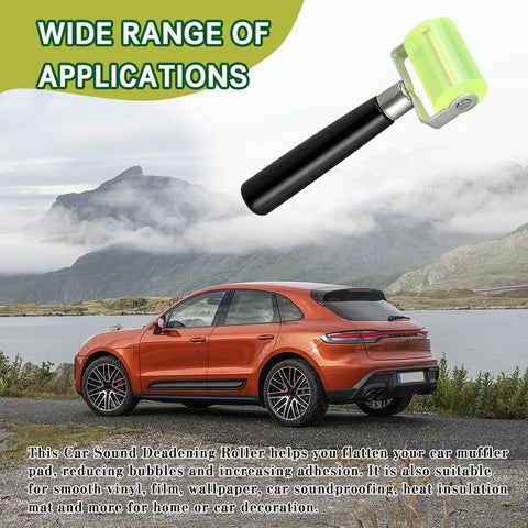HAOBO car sound-deadening roller with lime-green wheel and black handle
