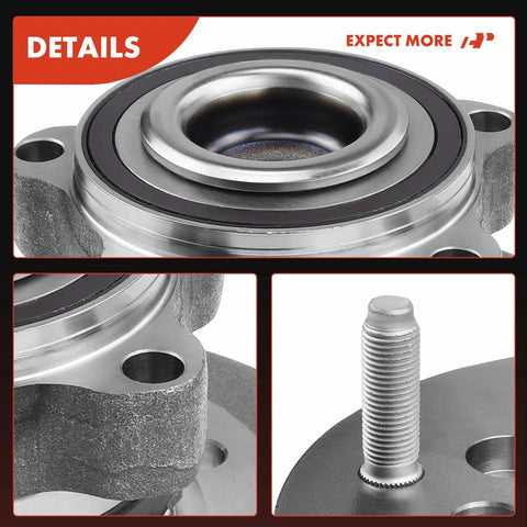 Close-up of Set Of 2 Front Wheel Bearing And Hub Assemblies For Ford Transit 2015-2019 SRW 5-Lug 150 250 350 350HD High Load Capacity