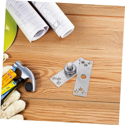 Heavy Duty Concealed Door Pivot Hinge 360 Degree Rotation Stainless Steel Hidden Door Hardware For Cabinet And Bookcase Residential And Commercial Grade Modern Sleek Hidden Hinge Solution Luxshiny on a wooden surface with tools and plans nearby