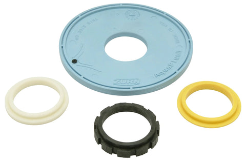 Zurn P6000-ER15 4-piece diaphragm kit for AquaFlush valve; blue plate with center hole and white, black, yellow rings.