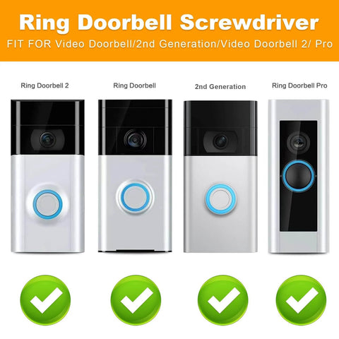 Doorbell Screwdriver Kit With Double Ended T6 T15 Driver And 2x5 Screw Set for 2nd Gen, Pro, Elite video doorbells.