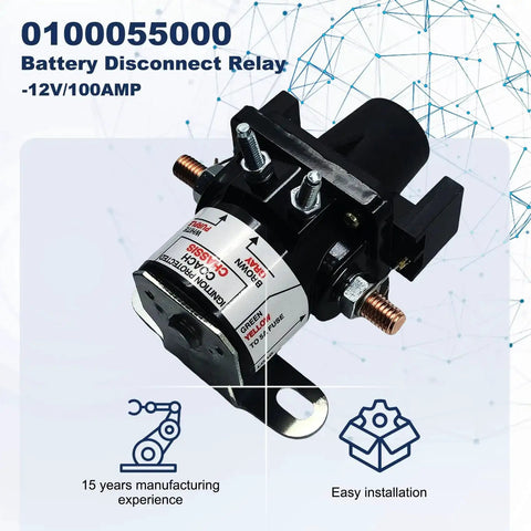 12V 100 Amp Battery Disconnect Latching Relay For RV And Automobile Battery Isolation Solenoid Replacement 01-00055-000 with fuses