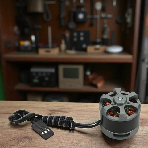 Front view of Low KV Brushless Gimbal Motor 2208 90KV With 3mm Shaft For 100 200g GoPro3 RC Quadcopter Quiet Power Efficient Durable Metal Core Smooth Stabilization High Torque Low Noise Long Lasting Performance.