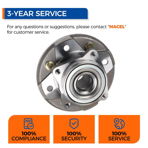 Two Pack Front Wheel Hub And Bearing Assembly 513098 Direct Fit Replacement For Honda Accord 1990-1997 and Acura CL 1997