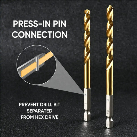 Versatile Hex Shank Drill Bit Set With 13Pcs Plus 3 Free Pcs Pro Grade 4341 HSS Titanium Impact Bits for wood steel metal plastic