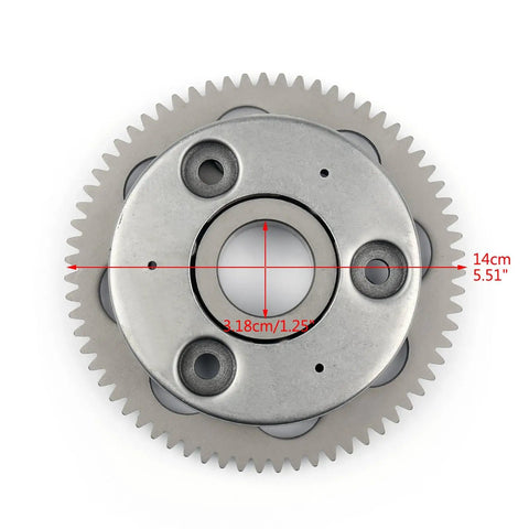 Front view of One Way Starter Clutch Bearing For Suzuki GN250 GN250E 91 01 GZ250 Marauder 99 11 And TU250 97 17, 14cm diameter.
