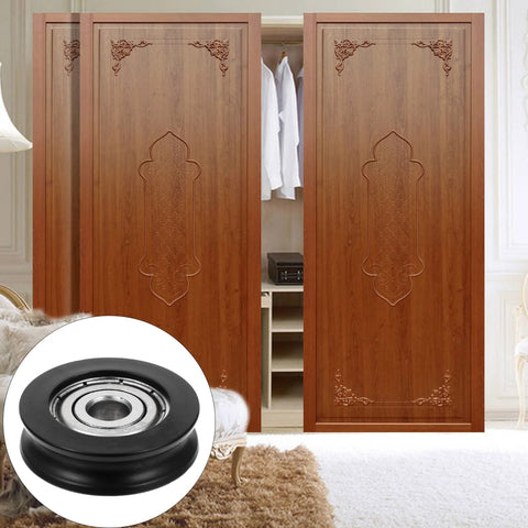 Sliding Barn Door Wheel Nylon Pulley With U Groove for cabinet and closet doors with 1.06 inch roller bearing for home use