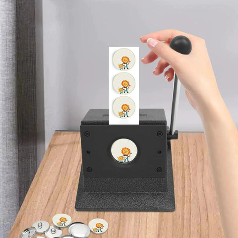 Heavy Duty Pro Round Hole Punch Die Cutter 48.5mm For Badge Making on table with paper and buttons