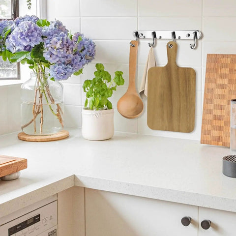 Bulk 15 Pack Acacia Wood Cutting Boards With Handles For Serving Tray And Chopping Boards DIY Gift Laser Engraving 13.8 x 7 Inch Set displayed in a kitchen setting