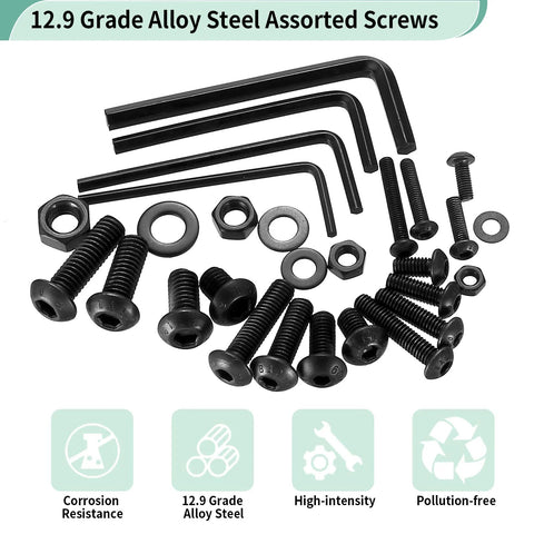1170 Pcs Metric Bolts And Nuts Set With M3 M4 M5 M6 Hex Socket Button Head Screws Washers And Nuts Kit For Heavy Duty Machine Assembly And DIY Projects