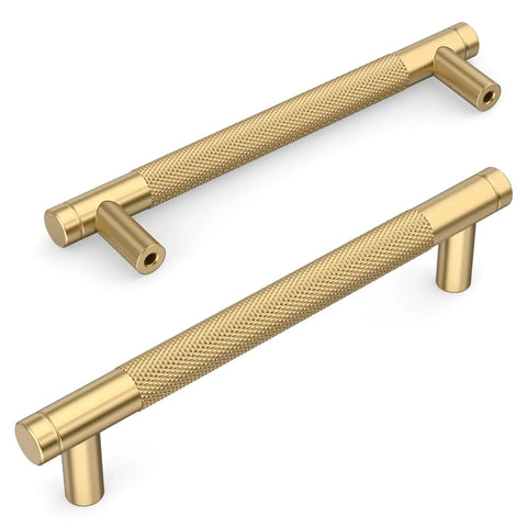 Champagne Bronze Cabinet Pulls 5 Inch Drawer Handles 128mm Center to Center 10 Pack shown for Kitchen and Bathroom Cabinets