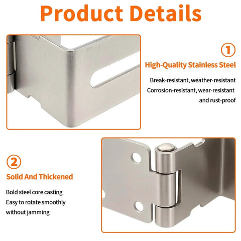 Close-up of 4 Inch Door Hasp Latch 90 Degree Stainless Steel Right Angle Padlock Hasp showing quality and thickness