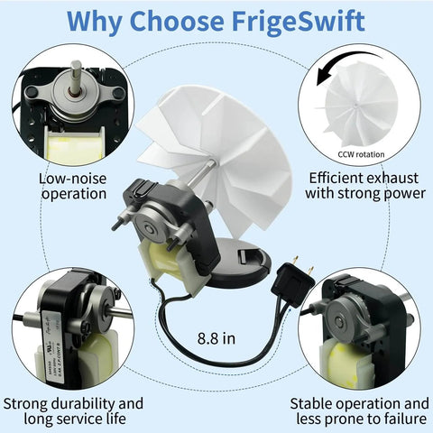 SM550 Universal Bathroom Vent Exhaust Fan Motor Replacement Kit with fan blade and motor components.