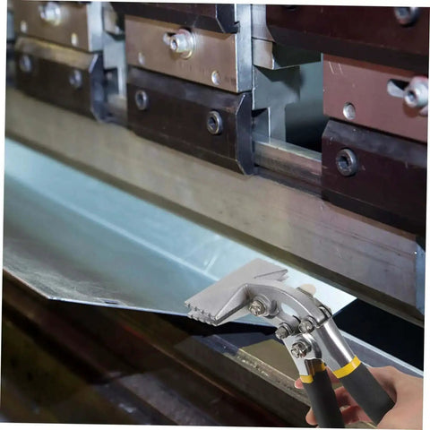 2 Piece Manual Sheet Metal Seamer Set for Edge Forming and Flattening with Duckbill Pliers in workshop
