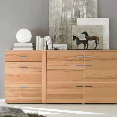 Stainless Steel Brushed Satin Nickel Cabinet Pulls Pack Of 30 Hollow Tube T Bar Drawer Handles installed on wooden dresser
