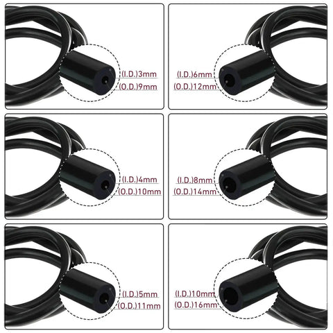 High Performance Silicone Vacuum Hose Kit With Six Sizes From 1/8 To 3/8 Inch 5 Feet Each Automotive Vacuum Tubing Set Includes Tube Cutter Black Durable Hoses For Air And Water