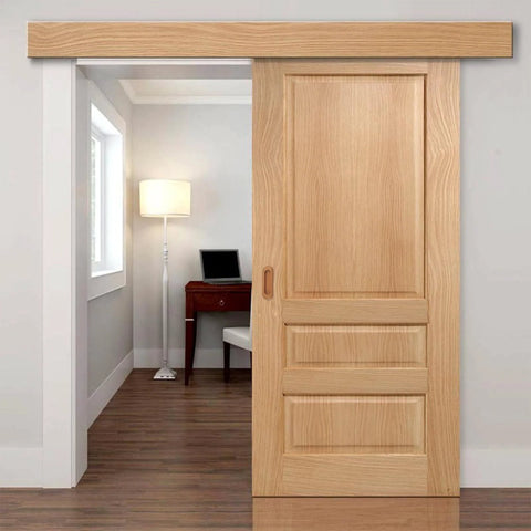 Room with sliding door featuring Oval Wood Recessed Concealed Door Handle Set Two Piece For Sliding Doors And Cabinets.