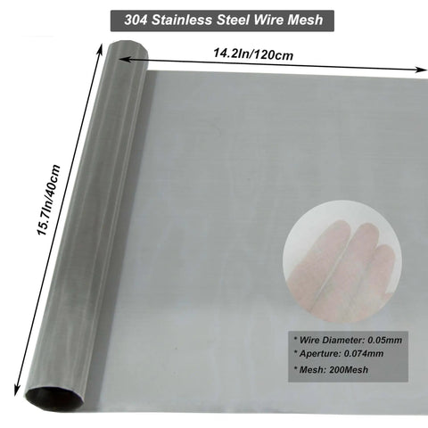 Industrial Grade 304 Stainless Steel Mesh Screen 200 Mesh For Filtration And DIY Projects YAGJIA 15.7 By 47.2 Inches roll