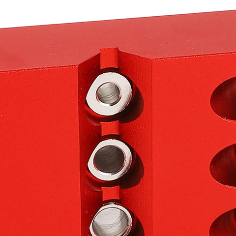 Close-up of Pro Grade Multi Angle Hole Jig For 30 Degree 45 Degree And 90 Degree Drilling In Aluminum Alloy Woodworking Tool
