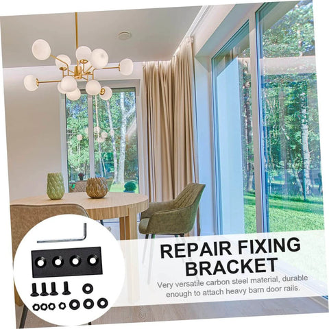 Track Connecting Brace Metal Joint Plate Set For Barn Doors Easy Installation Bracket Connector Kit With Rail Plates