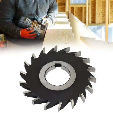 18 Teeth Milling Cutter High Speed Steel Face Mill Disc For Plane Processing 100mm Diameter shown in woodworking setting