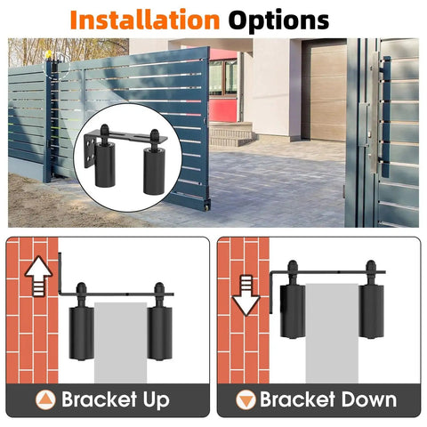 Sliding Gate Guide Rollers and Hardware Kit with Heavy Duty 4 Inch Adjustable Nylon Wheels and Rust Proof L Bracket for Sliding Gates