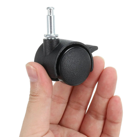 1 Inch Swivel Stem Casters With Brakes 8 Pack Nylon Wheels 360 Degree Insert Swivel Stem For Chairs And Furniture Replacement Black Floor Friendly 13Kg Capacity Per Caster And Suitable For Heavy Duty Home And Garage Use close-up.