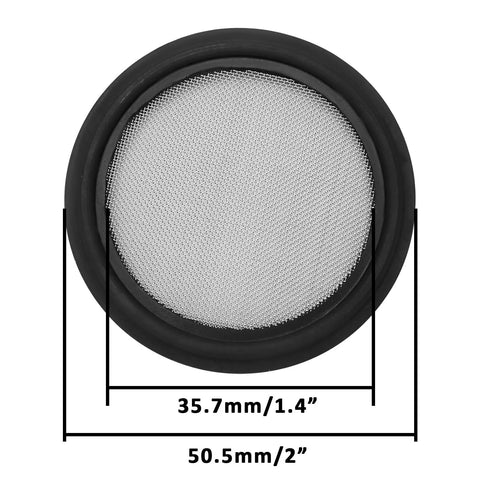 DERNORD 2-pack 1.5in sanitary tri-clamp gasket, EPDM with stainless bonded 60-mesh screen; 2in OD