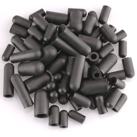 Vacuum Hose Caps Set With 80 Pieces, Six Size Assortment In Black Rubber For Automotive Vacuum Lines, Carburetor Plugs