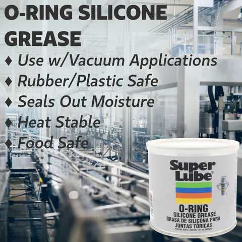 Super Lube O-Ring Silicone Grease canister, translucent white, 14.1 oz, for O-rings and vacuum/valve components