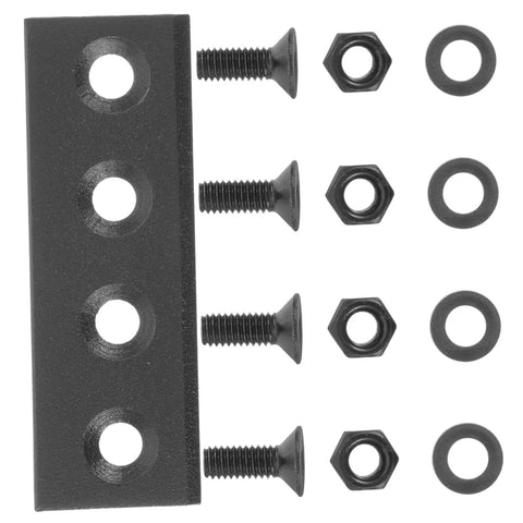 Stainless Steel Barn Door Track Connector Kit With Dope Black Joint Plate And Flat Gasket Design for easy installation
