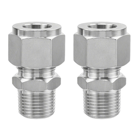 Stainless steel 304 compression adapters, 3/4 in OD to 3/4 in NPT male, pack of 2, Amazon.