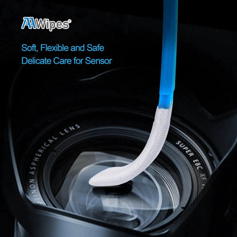 Close-up of APS-C Sensor Cleaning Swabs 16 mm for DSLR and SLR cameras, microfiber swab cleaning camera lens