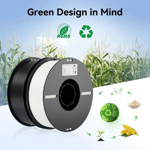 1.75mm PLA Filament Bundle 2kg For 3D Printing Ultra Precise Plus Minus 0.02mm Dimensional Accuracy No Tangling Strong Bonding