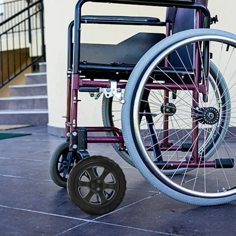 6.7 Inch Folding Shopping Cart Wheels Replacement For Grocery Carts And Trolleys, durable wheel part near wheelchair