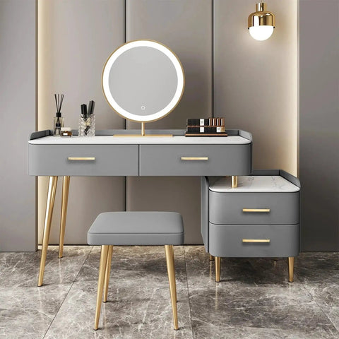 Modern vanity with champagne bronze cabinet pulls 10 pack 5 inch square cabinet handles for kitchen bathroom drawers wardrobes modern stainless steel finish.