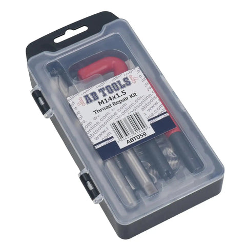 M14 X 1.5mm Thread Repair Kit With Helicoil Inserts Damaged Thread Repair Set, 10 Inserts in Blow Mold Case