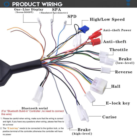 Wiring harness for Beefy 72V 3000W Brushless Motor Kit With 80A Controller for Go Karts Electric Scooters and Motorcycles