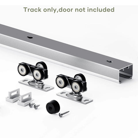 Six Foot Sliding Pocket Door Hardware Kit With Aluminum Box Rail Track Commercial Grade Easy Install Quiet Smooth Sliding