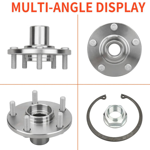 Pair Front Wheel Hub And Bearing Assembly For Toyota Avalon 1995-2004 Camry 1992-2003 Sienna 1998-2003 Solara 1999-2003 And Lexus ES300 1992-2003 RX300 1999-2003 5 Lug 4.5 Inch Bolt Circle 114.3mm shown in multi-angle view