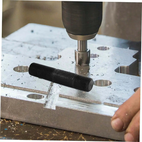 Hydraulic Punch Driver Kit Knockout Tool for Electrical Conduit and Metal Sheet Punching in action on metal surface