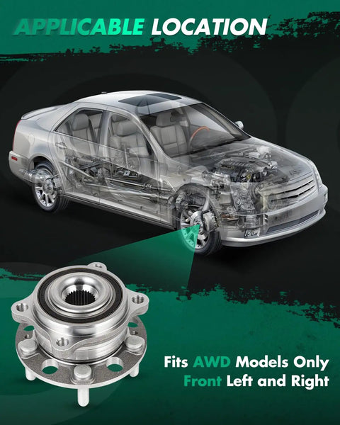 Wheel Bearing Hub Assembly For Hyundai Santa Fe And Kia Sorento - Fits 2015-2019 Santa Fe 2.0L 2.4L 3.3L, 2016-2019