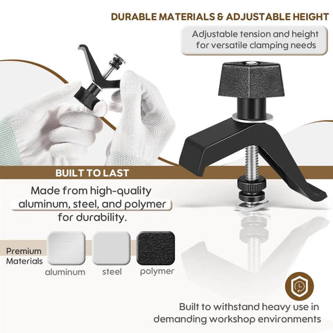 Close-up of Replacement Track Clamps Kit for Clamp Trak Accu Cut Adaptive Cutting System Mini Trak and Universal Trak Kits.