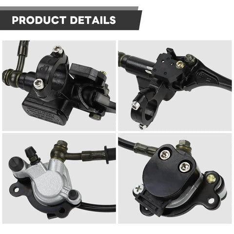 Black SENJWARM hydraulic brake system: hand brake master cylinder, caliper with pads, 50in hose for 98cc mini bike DB30