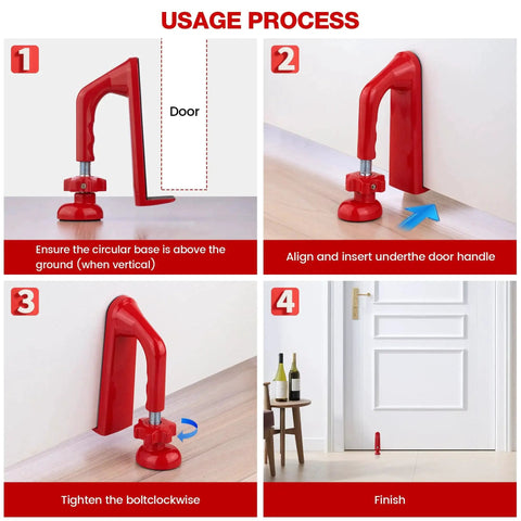 Installation process of Heavy Duty Adjustable Door Stopper For Home Hotel And Travel Anti Theft Door Blocker