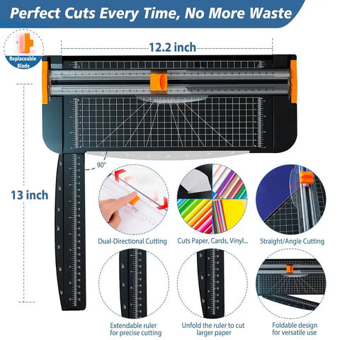 All In One Craft Bundle For Makers Compatible With Explore Air Cutting Machine With 12.2 inch paper cutter and ruler